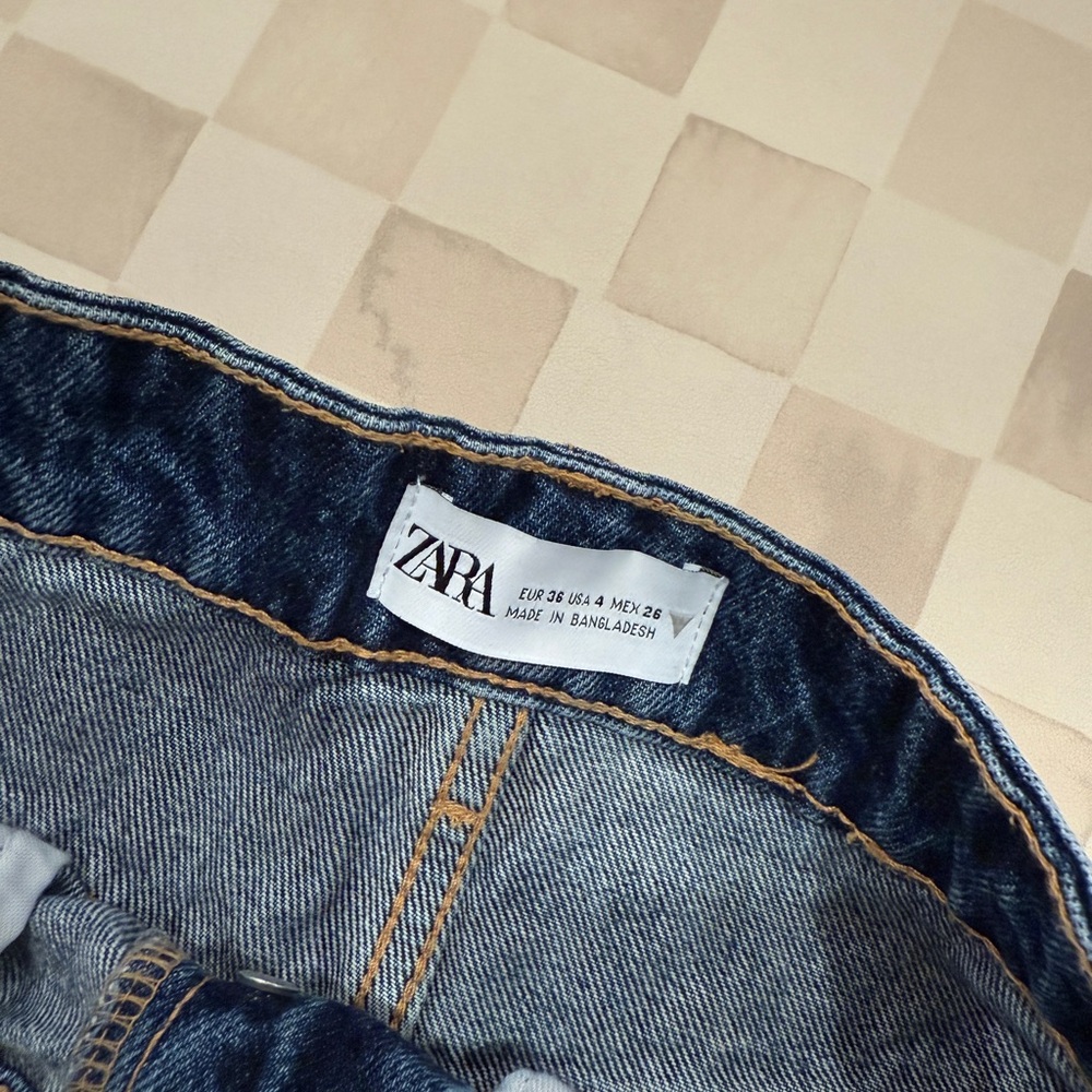 Zara Blue Distressed Jean Shorts - Picture 3 of 3